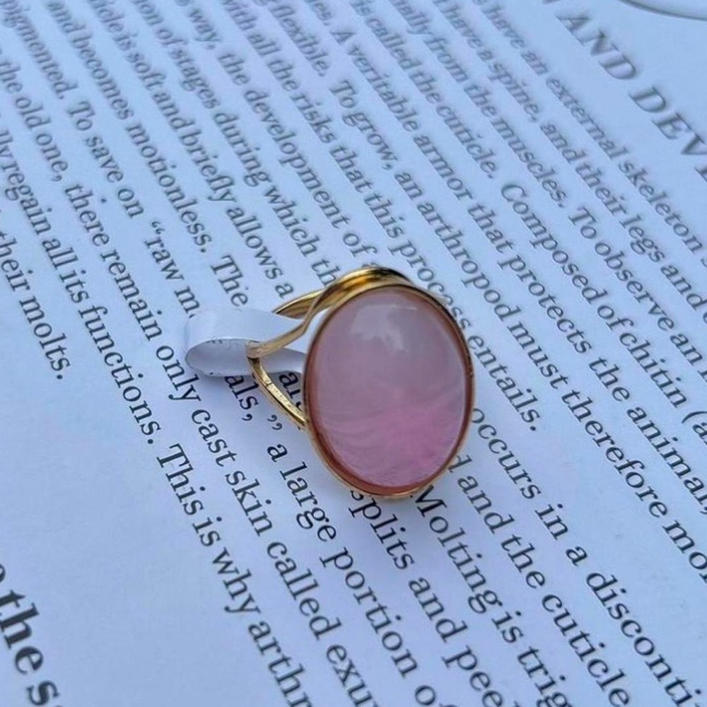 Pink and Gold Gemstone Ring 
*Size 6*